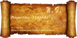 Mayerusz Ildikó névjegykártya